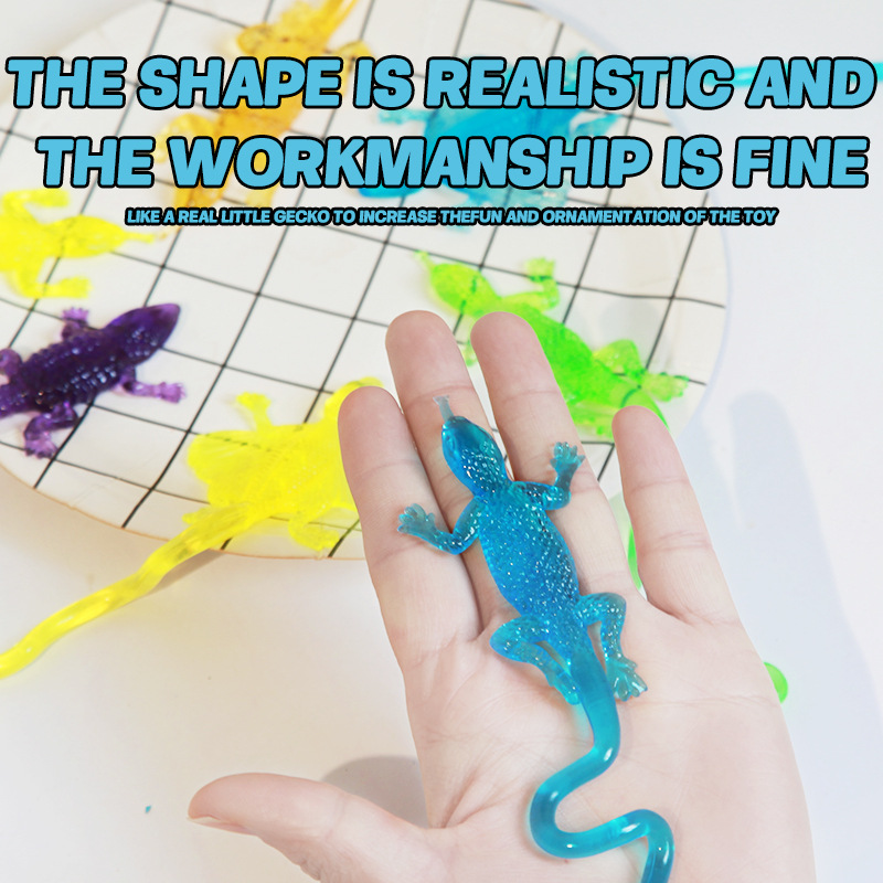 Cross-border new gecko adhesive wall soft adhesive funny hand toys, prank toys, street stall wholesale supply Specification drawing