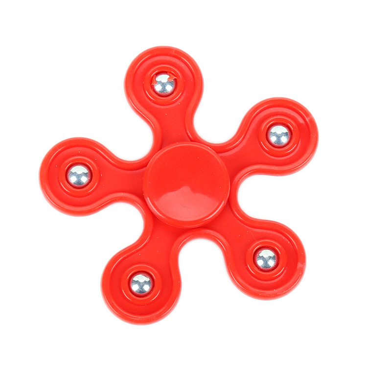 Five-bead fidget spinner, plum blossom five-bead fidget spinner, five-leaf bearing five-angled steel ball spiral interfinger pressure relief toy Item Picture
