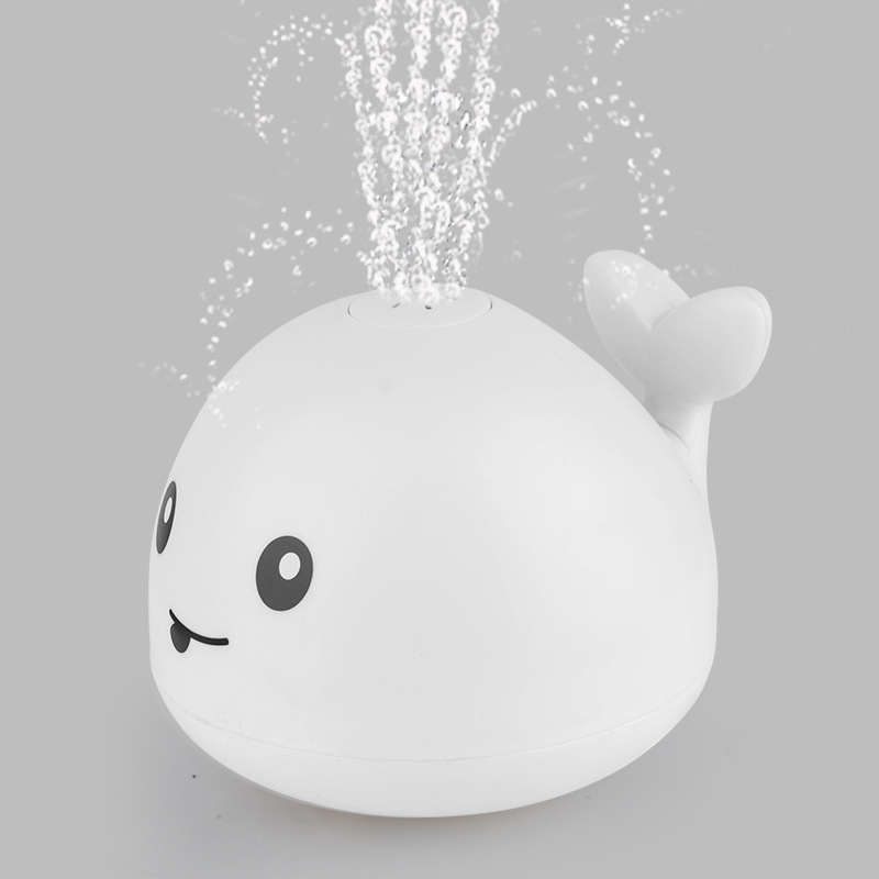 Cross-border best-selling electric sensor water spray whale, seven-color music water spray ball, children's bathroom water spray toy details Picture