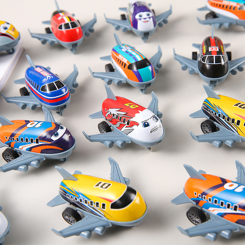 Simulated sliding small passenger aircraft, children's mini alloy resilience cartoon aircraft toy model, metal sheet small aircraft Specification drawing