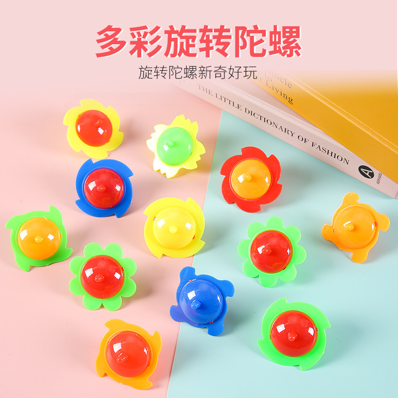 Two-color lace spinning top, traditional and nostalgic colorful top, children's gift, educational small top, small toy wholesale details Picture