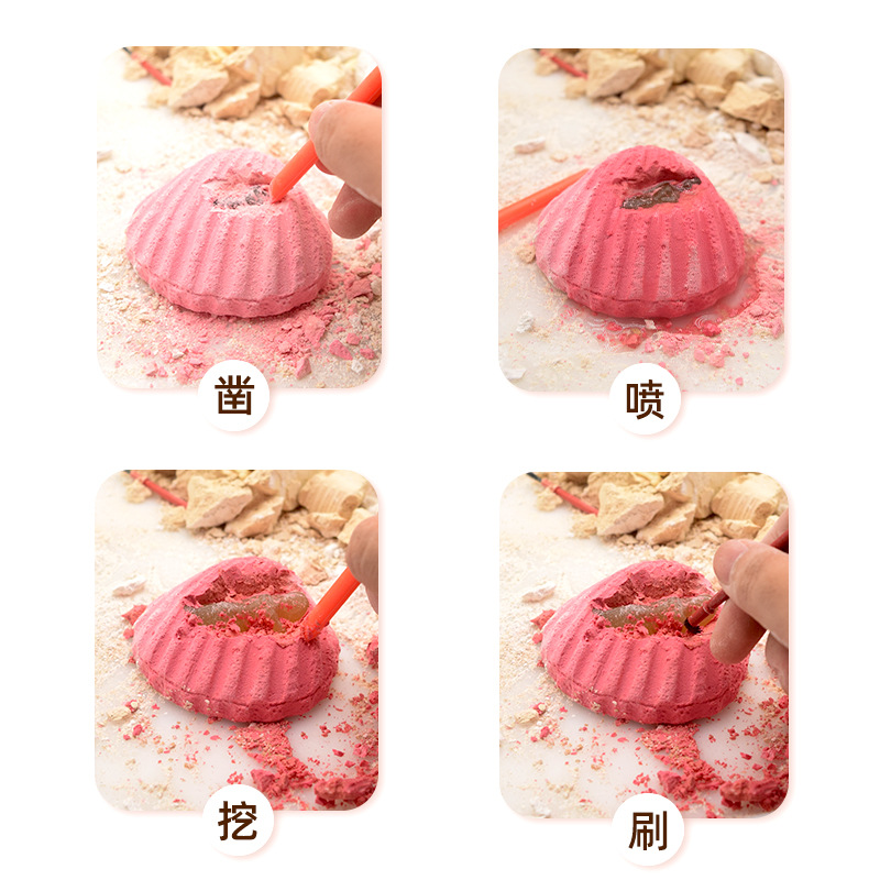 Children's archaeological excavation toys, simulation fossil mermaid models, mermaid science popularization gypsum treasure hunting toys, blind boxes Application Scenario