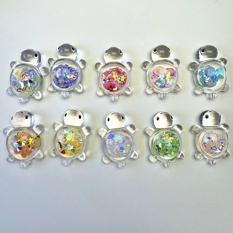 New luminous translucent translucent turtle, cute diy cream glue accessories, student desktop ornaments, trendy accessories Specification drawing