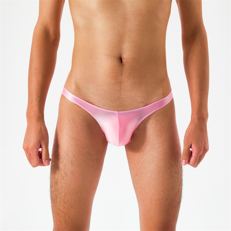 丝光滑透薄油亮光泽丝滑超低腰男士丁字裤t裤性感情趣外贸情趣情趣用品男士三角内裤短裤内裤男红详情图18