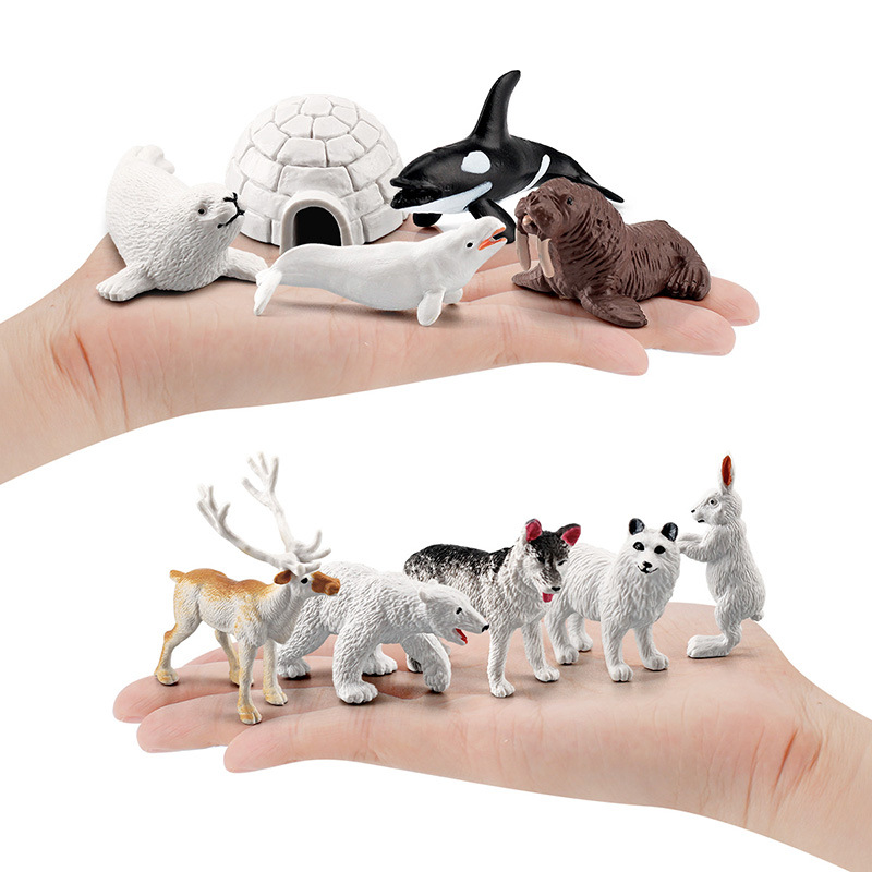 Cross-border best-selling realistic small solid Arctic animals: polar bears, Arctic foxes, seals, walruses, whales and other polar animals Application Scenario
