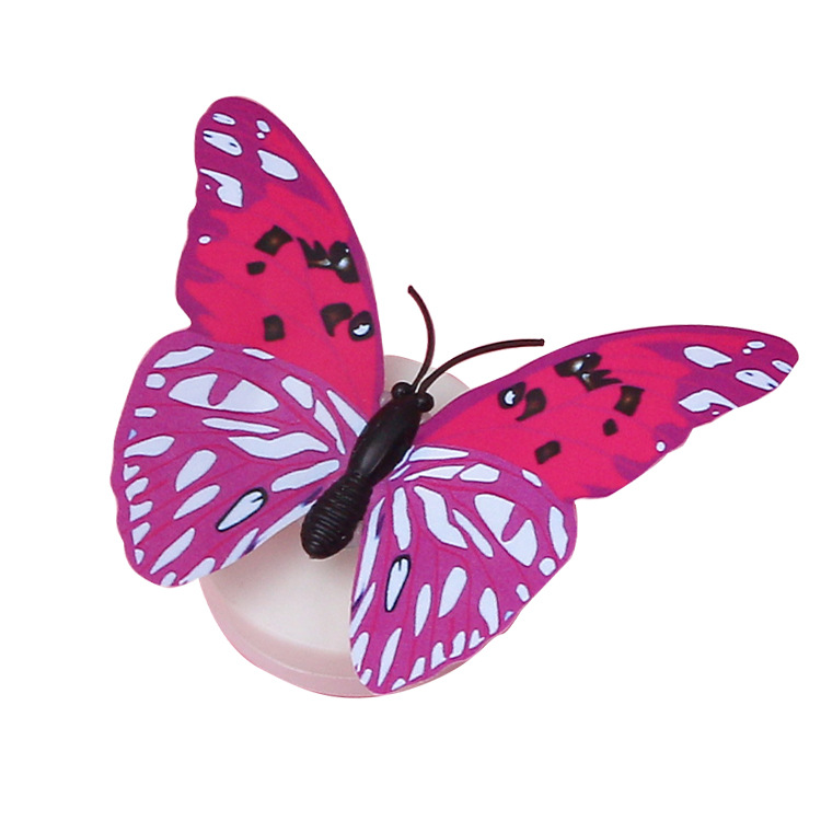 Creative seven-color luminous butterfly night lights can be pasted and decorated. Seven-color night lights are available for wholesale of luminous toys at street stalls Item Picture