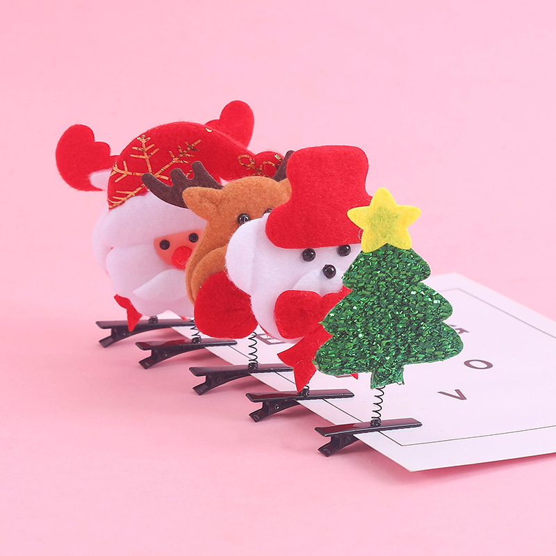 Christmas hairpins, children's hairpins, Christmas gifts, Santa Claus hairpins, Christmas gifts, plush Christmas hairpins Specification drawing
