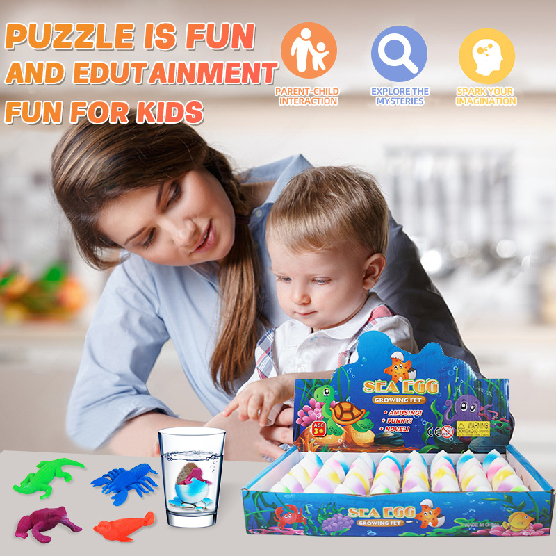 Wholesale of colorful expanding ocean hatching egg bubbles, large expansion and deformation simulation animal water soaking blind box children's toys Application Scenario