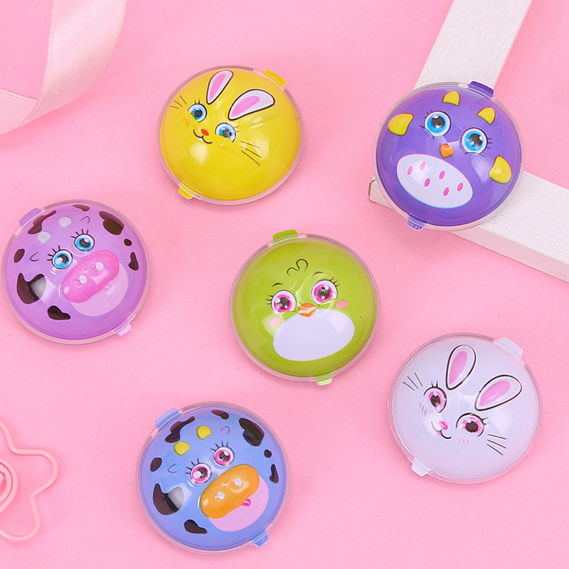 Wholesale of cartoon semi-circular rebound cars, inertial mini animals, rebound cars, fun egg small toys, and children's prizes Specification drawing