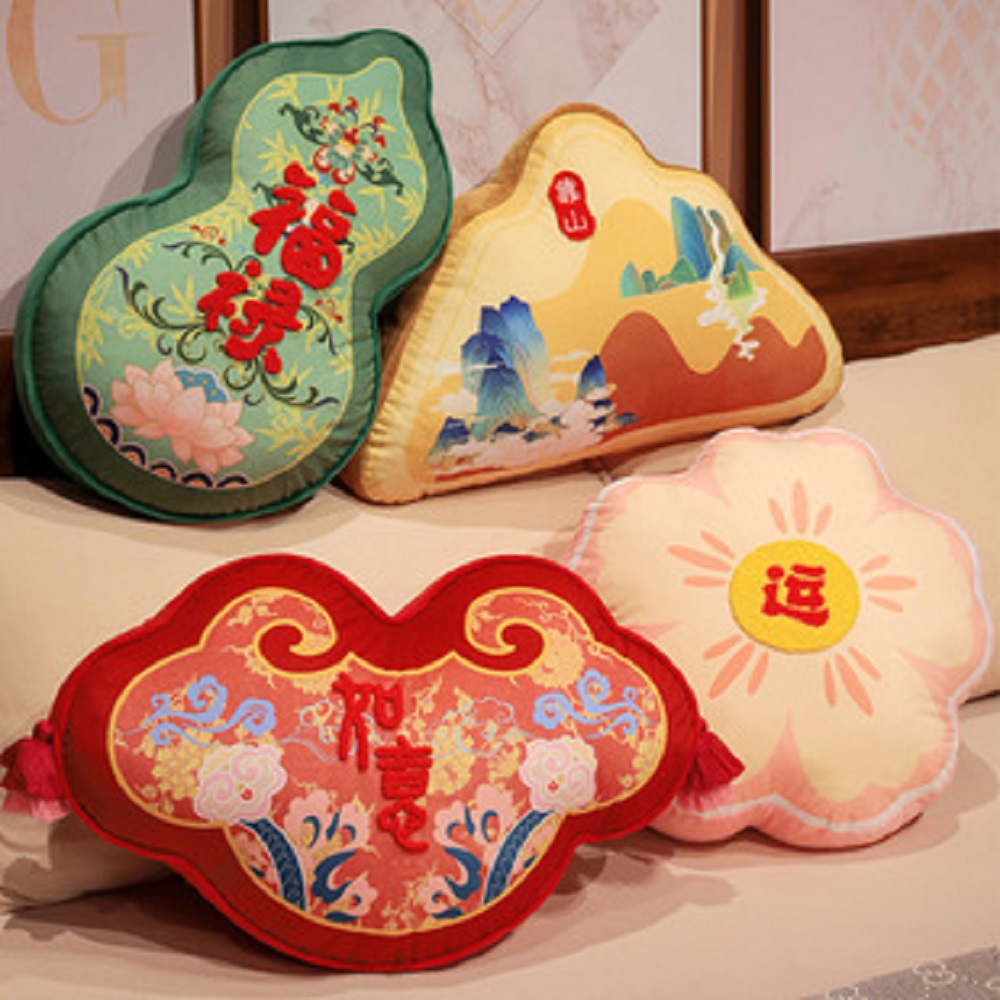 Cartoon-style corduroy pillow cover, short plush material pillow cover, one-piece design, soft, comfortable and cute pillow home decoration 00002