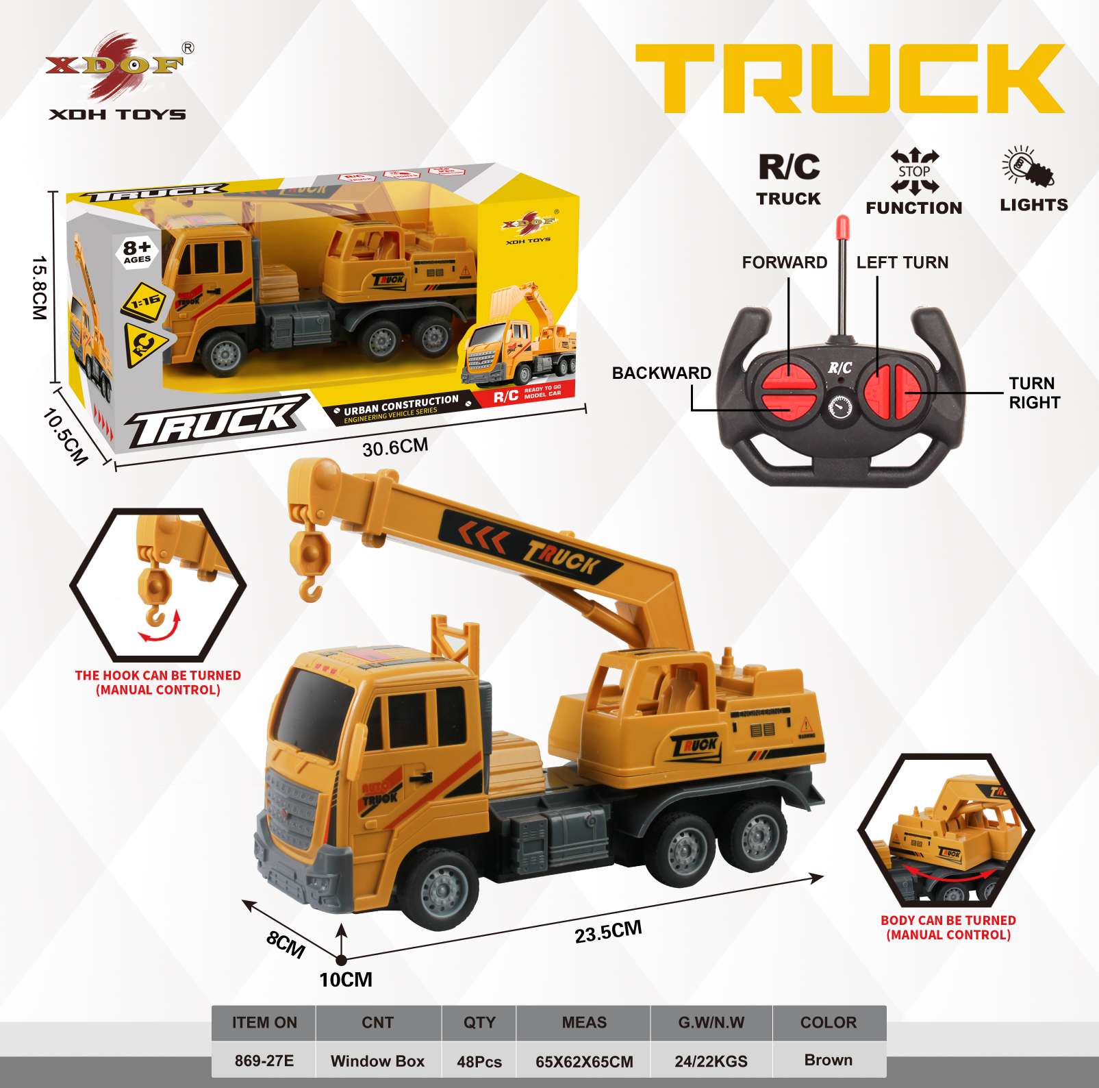 Control remoto draga proyecto grúa niños dumper juguete camión mezclador detail image 5