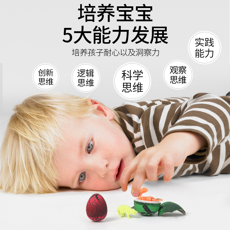 Soaking in water to hatch a toy, a small dinosaur egg blind box, a diy creative toy dinosaur model for children's early education and intelligence details Picture