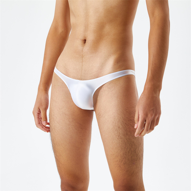 丝光滑透薄油亮光泽丝滑超低腰男士丁字裤t裤性感情趣外贸情趣情趣用品男士三角内裤短裤内裤男红详情图3