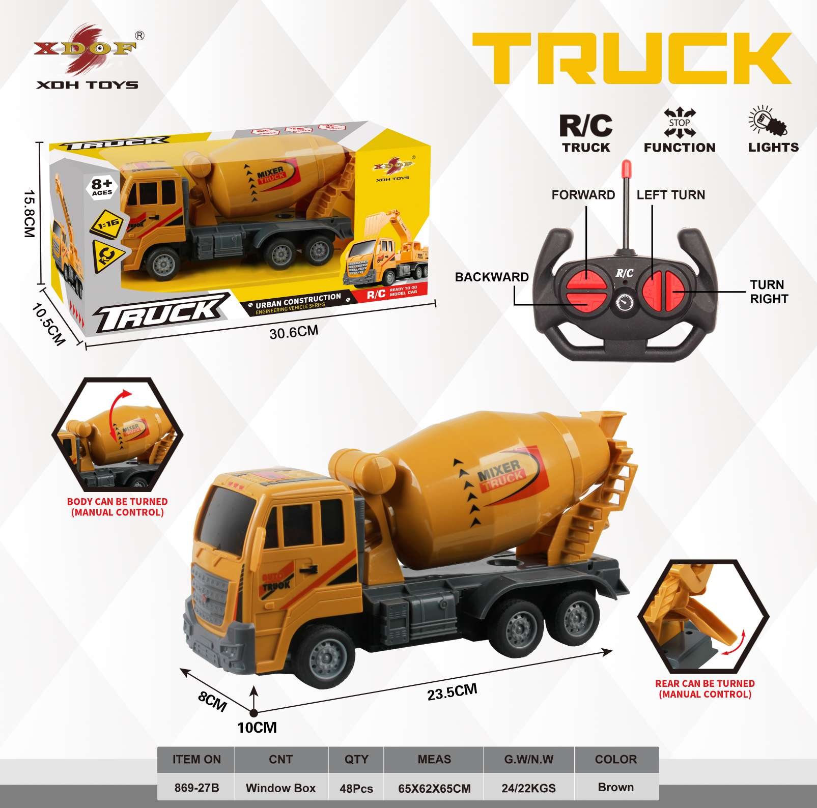 Control remoto draga proyecto grúa niños dumper juguete camión mezclador Application Scenario