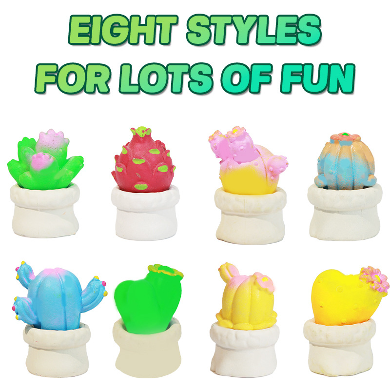 Cross-border mini miniature cute cactus simulation green plant succulent model children's playhouse blind bag decorative toy details Picture