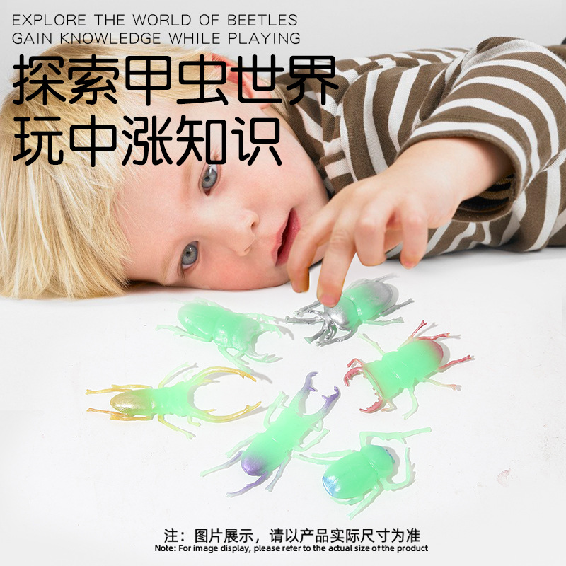 Cross-border simulation animal and insect models, luminous floating water beetles, tpr, novel and creative insect children's toys wholesale details Picture