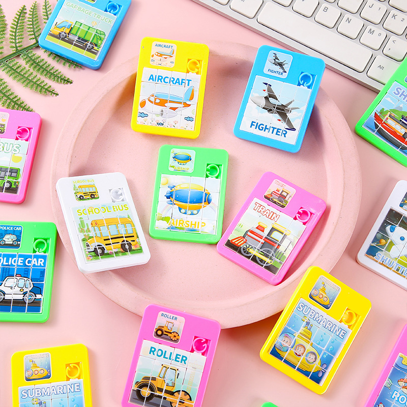 Transportation and airplane puzzle cartoon children's creative mini Huarong Road parent-child interactive game children's toy gifts Application Scenario