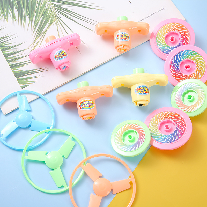 Colorful luminous cyclone top, student intelligence toy, rotating top, children's outdoor torque frisbee toy gift full figure