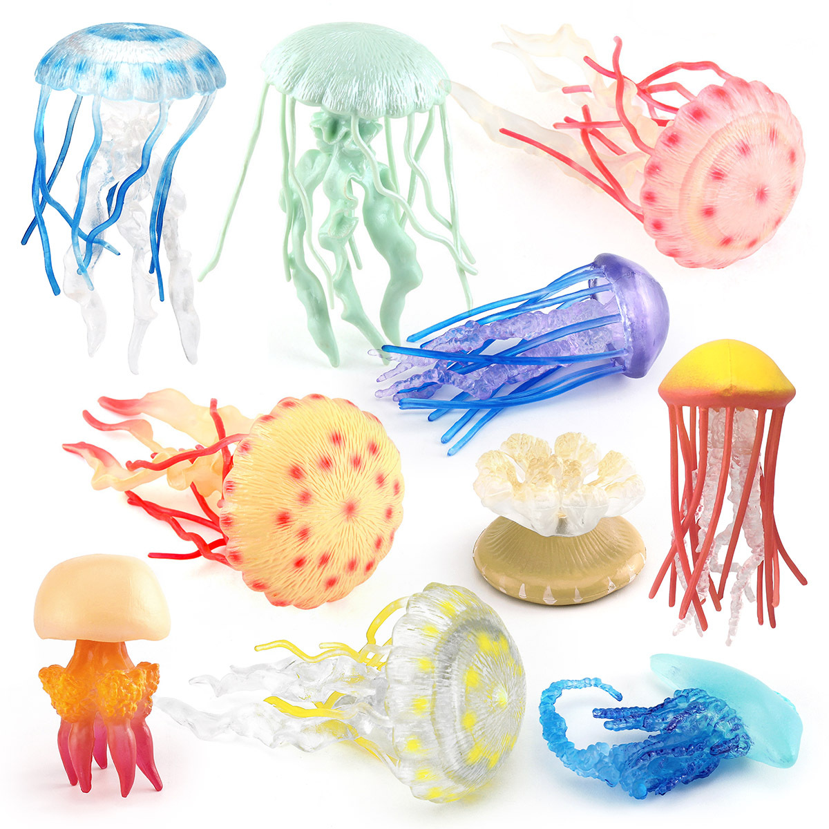 Cross-border children's simulation Marine underwater creatures jellyfish, static figurines, decorative ornaments and toys full figure