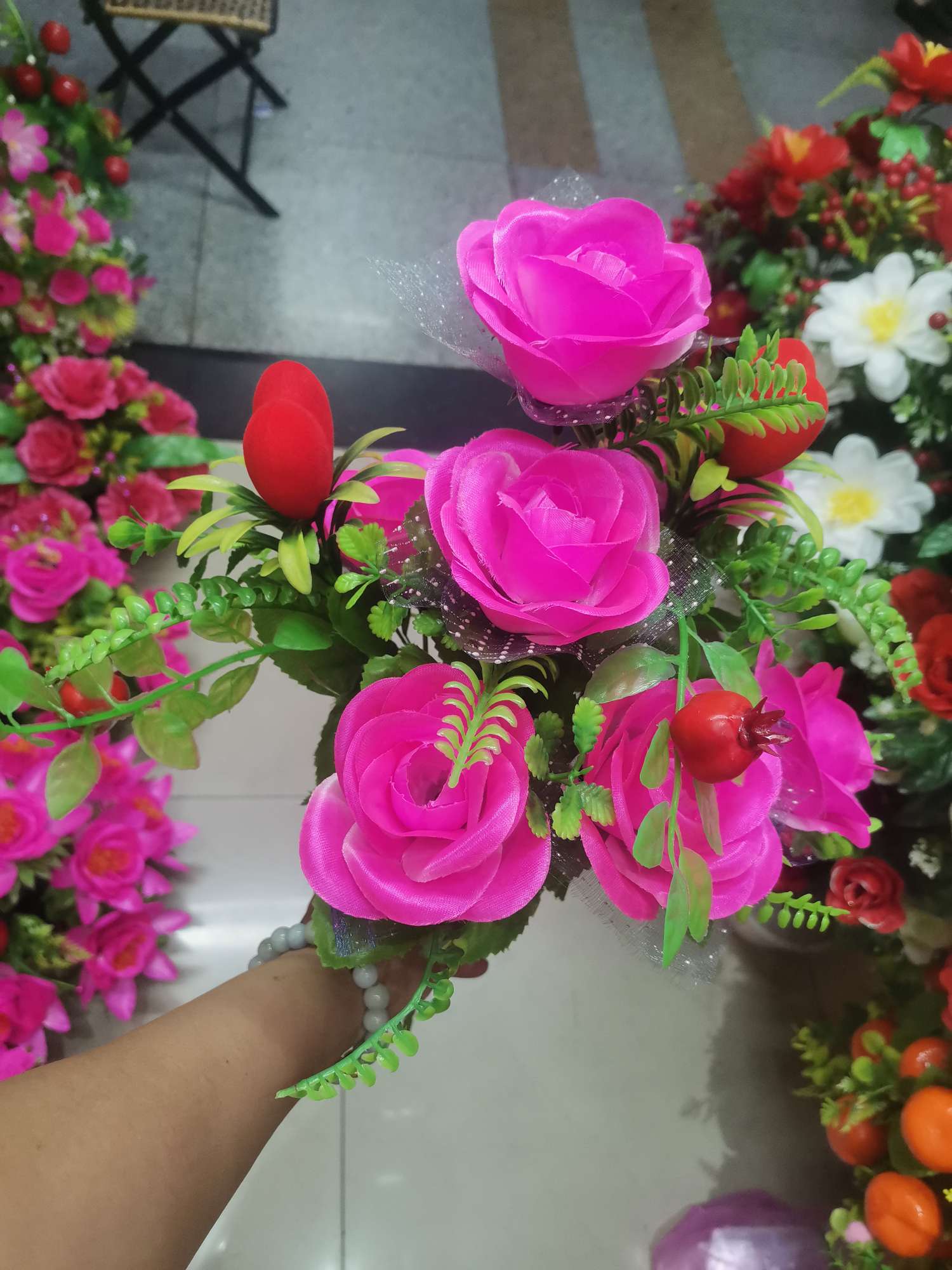 Simulated handicrafts, gift displays, Phalaenopsis simulated petals, dried flowers, sweet potato leaves simulated flowers, gladioli decorative items Specification image