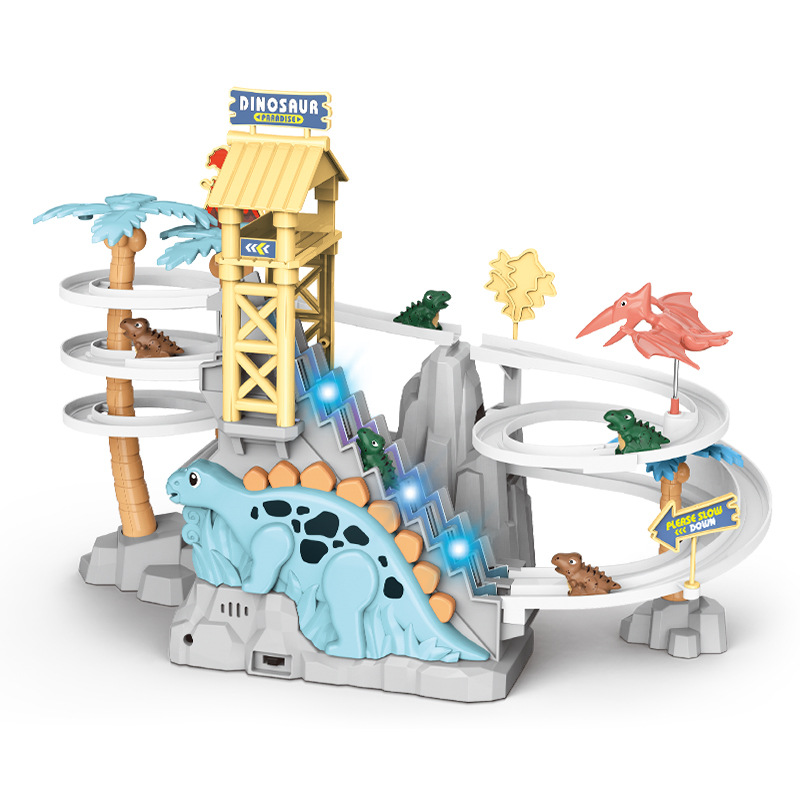 Douyin's popular dinosaur stair climbing track car toy, electric track, children's early education interactive and educational toy Item Picture