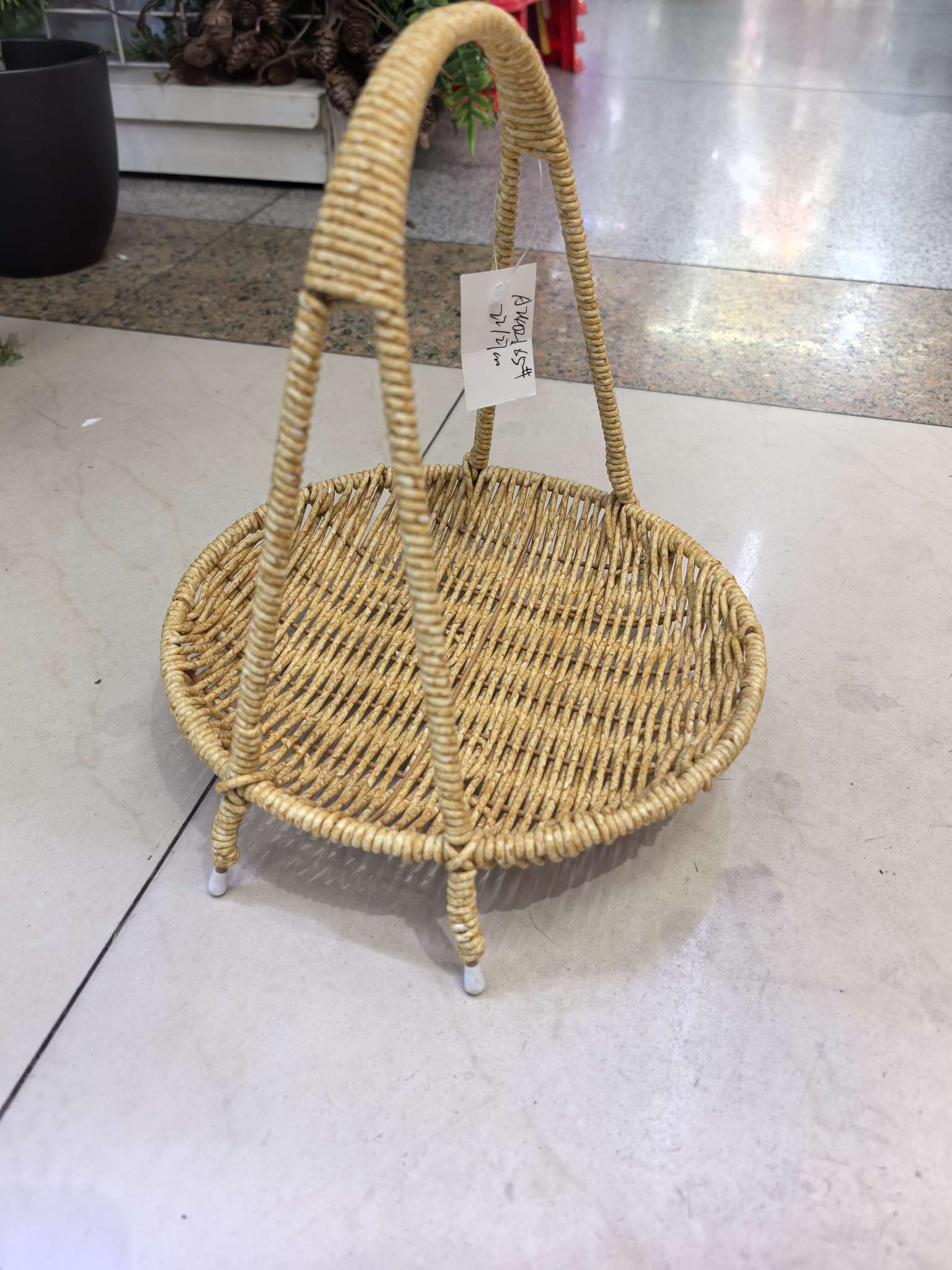 工艺品礼品装饰花桶满天星仿真花柳编提篮工艺摆件家居装饰品