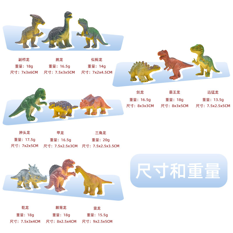 New cross-border small toy simulation dinosaur model bagged wholesale soft rubber small animal model children's toys Item Picture