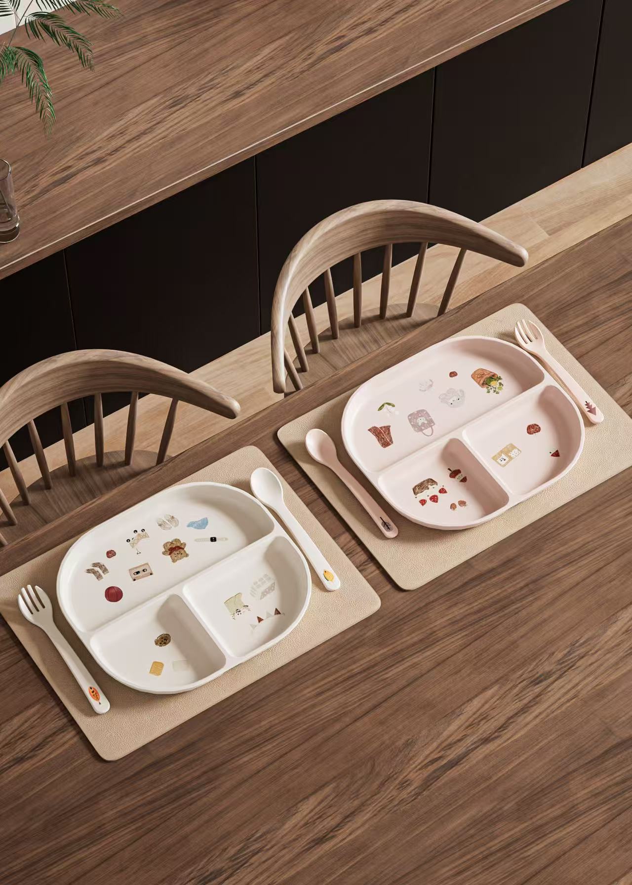 Children's tableware: cartoon plates, baby plates, rice bowls, high appearance level, cute bowls and plates