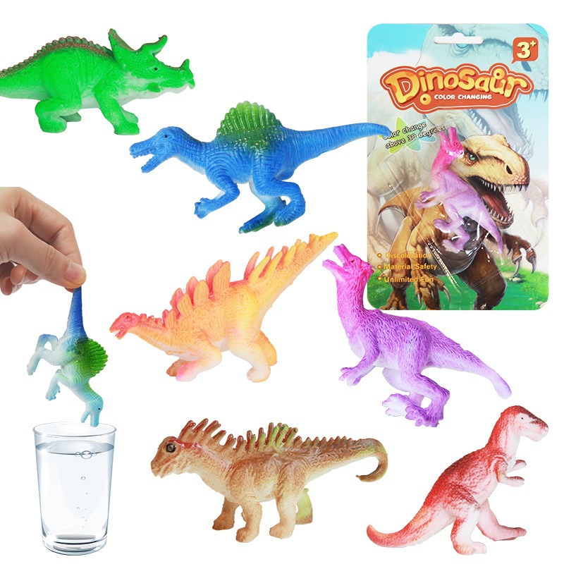 New cross-border color-changing dinosaur animal model soft rubber biological animal simulation creative children's toy that grows larger when exposed to water full figure