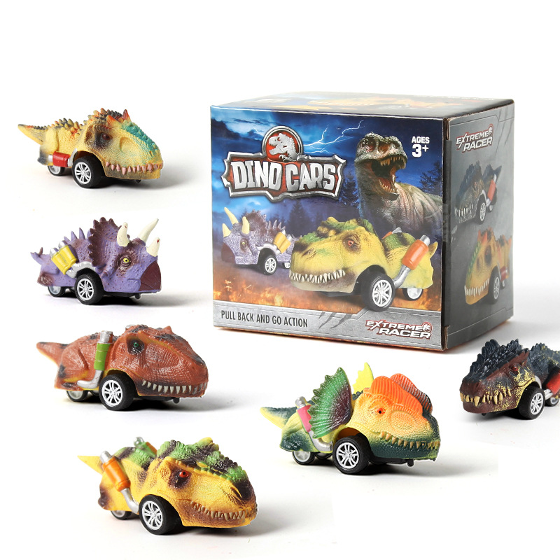 New creative dinosaur rebound car children's non-powered model car toy, cute little dinosaur model car Item Picture
