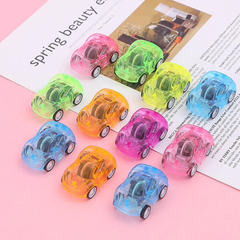 The creative mini plastic toy car, the Huili car, is a transparent and exquisite model for boys, children and babies details Picture