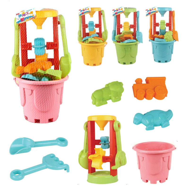 Free shipping children's set, baby water play, sand play, seaside shovel, beach bucket, children's tools, boys' beach toys Item Picture