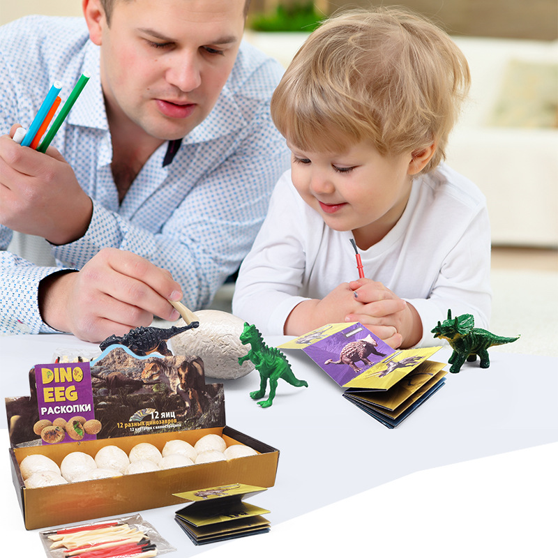 DIY handmade gypsum archaeological excavation toy eggs, one-piece consignment, cross-border children's educational toys, dinosaur models details Picture