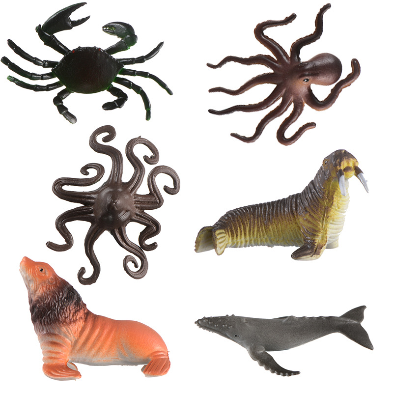 24 types of children's simulated Marine animal toys in buckets, including animal models for early education, learning and cognition for boys and girls details Picture