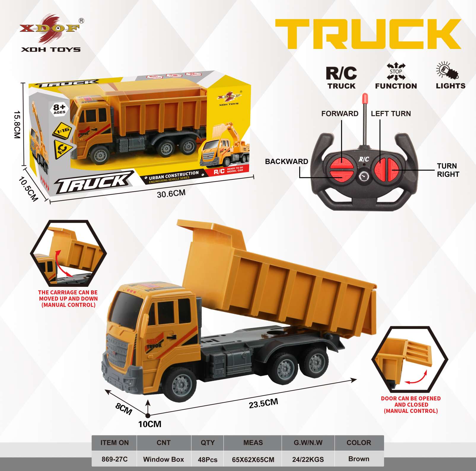 Control remoto draga proyecto grúa niños dumper juguete camión mezclador details Picture