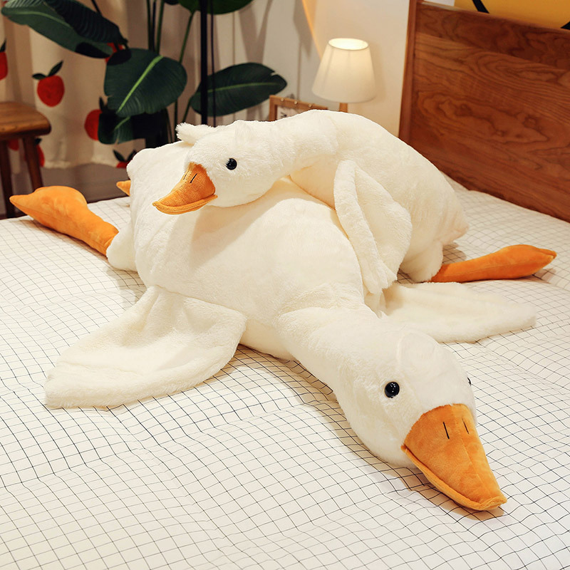 Rabbit fur big white goose doll, plush toy duck, large sleeping pillow, male and female sleeping doll, birthday gift full figure