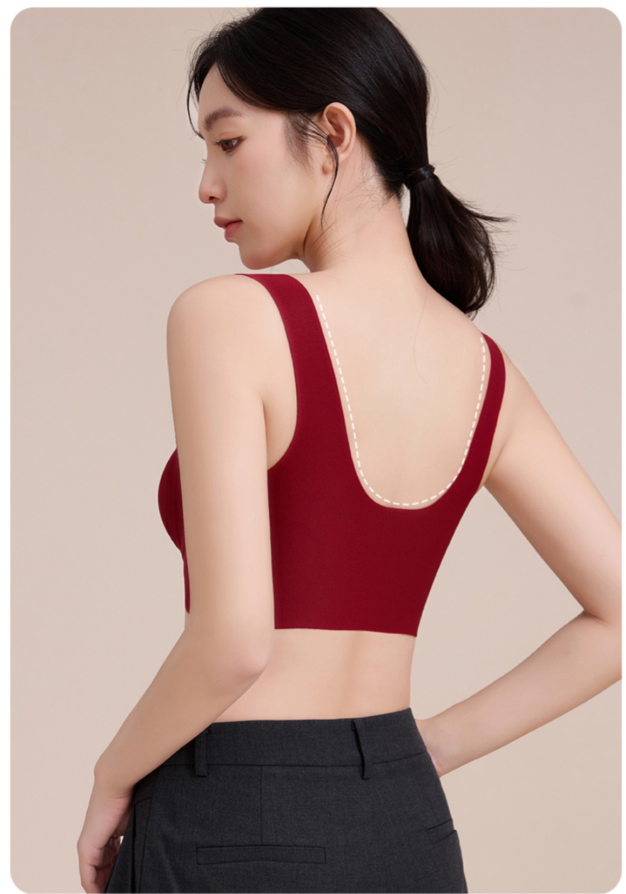 The new lingerie from Wuheng is a simple and sporty vest for women. It features a thin and beautiful back design without steel rings or fixed cups. It is a vest style bra with a beautiful back Specification drawing