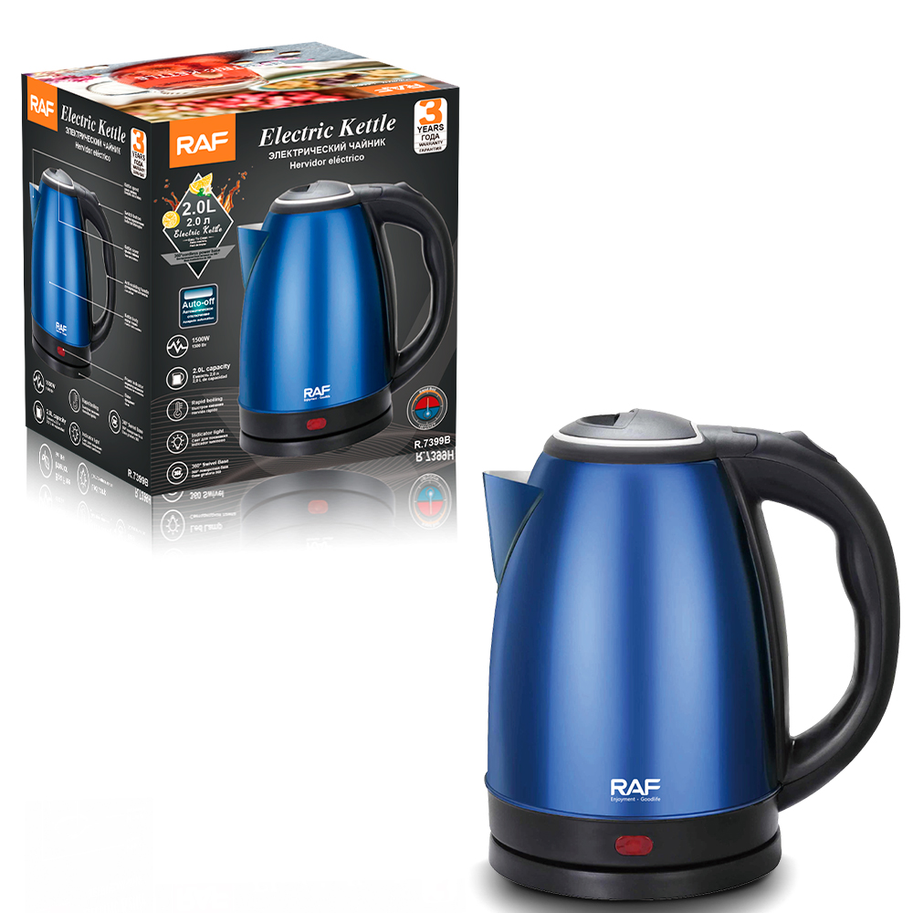 RAF European Standard cross-border 2.0L stainless steel inner tank electric kettle, quick hot water inner steel lid electric kettle Group purchase gift Application Scenario