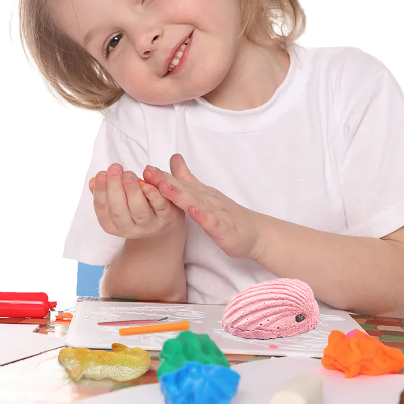 Children's archaeological excavation toys, simulation fossil mermaid models, mermaid science popularization gypsum treasure hunting toys, blind boxes details Picture