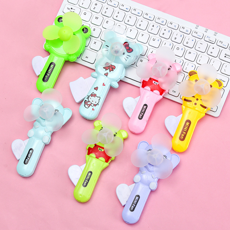Cute cartoon hand-cranked fan, hand-pressed manual mini fan, portable, portable, hand-held, hand-held ground promotion gift details Picture