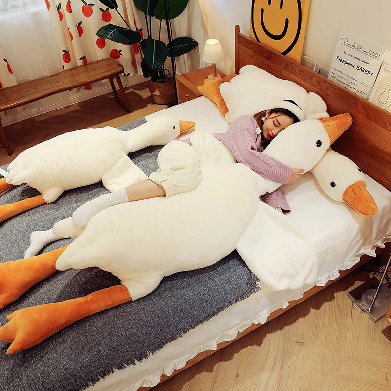 Rabbit fur big white goose doll, plush toy duck, large sleeping pillow, male and female sleeping doll, birthday gift Application Scenario