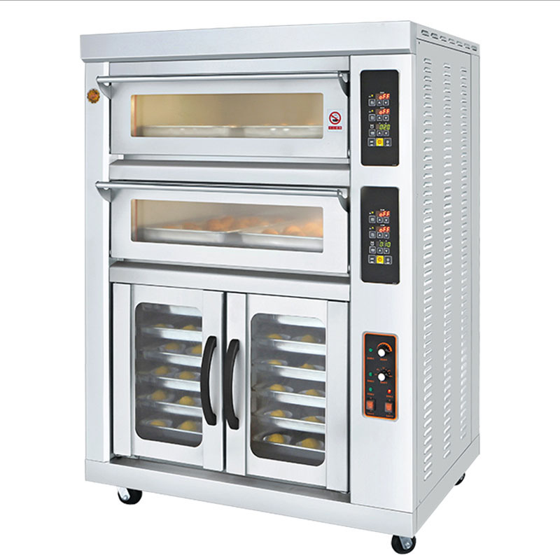 Commercial oven with proofing box, two-layer four-tray with 12-tray proofing box Application Scenario