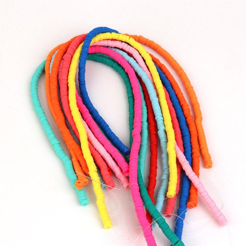 Customized 6mm solid-color soft ceramic round piece mobile phone chain, necklace, perforated hand, beaded accessory, DIY slicing Application Scenario