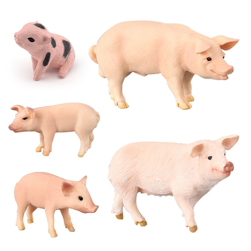 Solid plastic animal models of simulated Vietnamese pigs, male and female piglets, children's toys, office ornaments Application Scenario