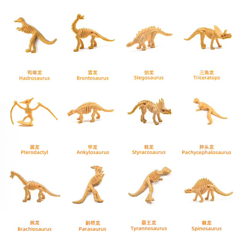 DIY dinosaur skeleton simulation dinosaur toy model, boy digging treasure, handcrafted material package, educational toy details Picture