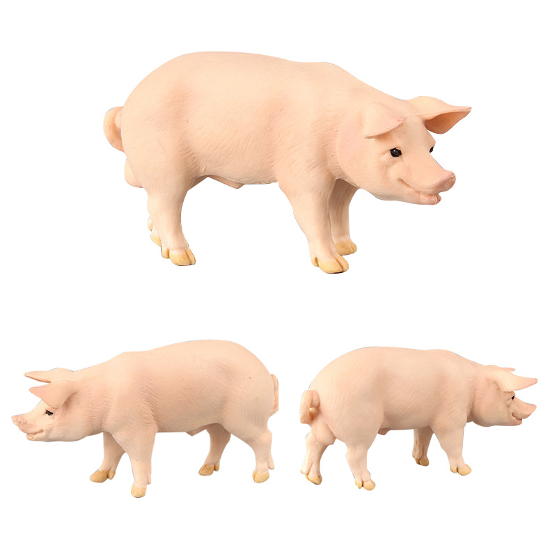 Solid plastic animal models of simulated Vietnamese pigs, male and female piglets, children's toys, office ornaments Item Picture
