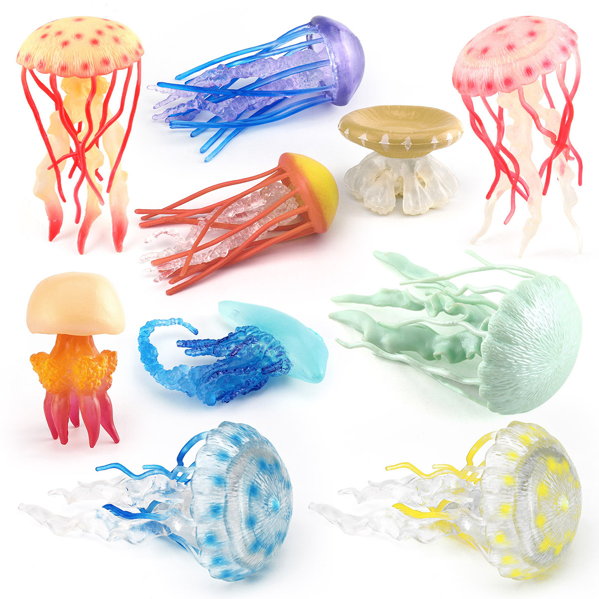 Cross-border children's simulation Marine underwater creatures jellyfish, static figurines, decorative ornaments and toys Specification drawing