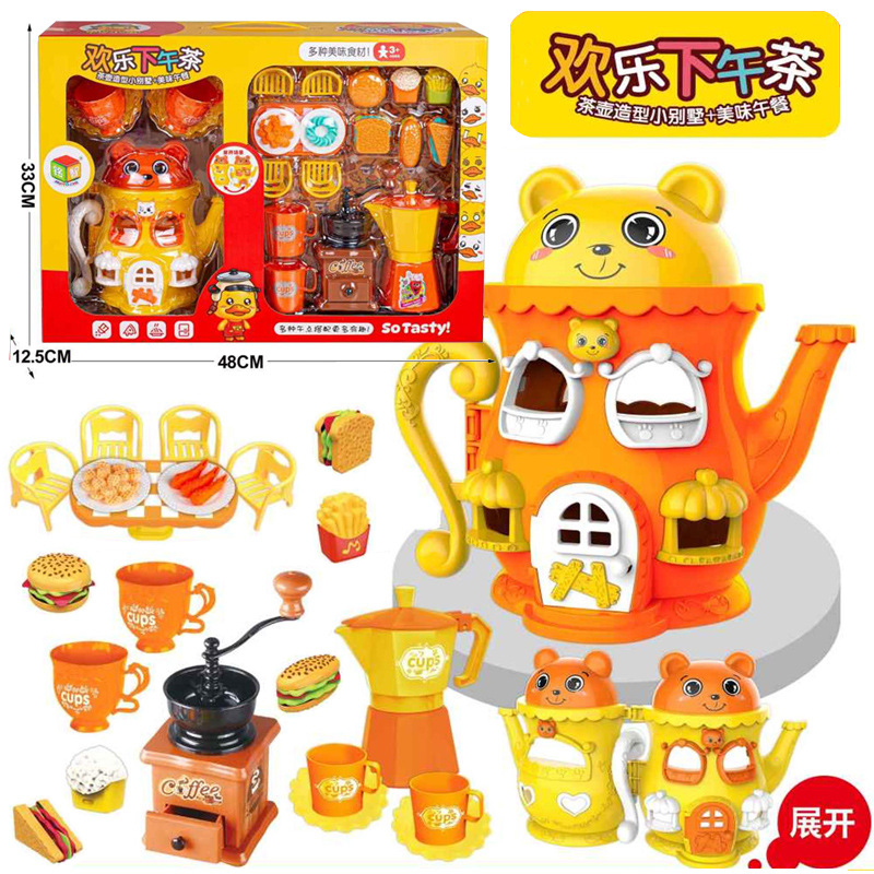 Free shipping large kitchen set, simulation cooking for boys and girls, baby and children's house play gift box, street stall toys details Picture