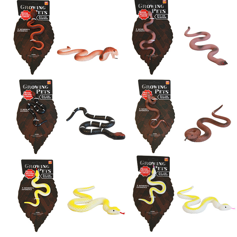 Cross-border simulated snake suction cards expand and become larger when soaked in water. Soft snake children's plastic toys, fake snake animal models wholesale Item Picture