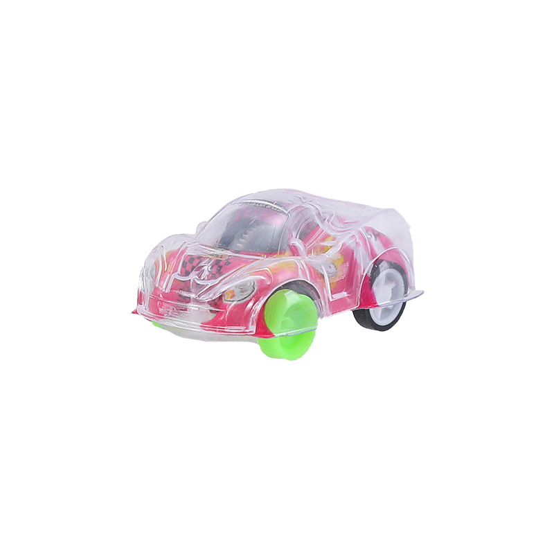 Double-layer transparent graffiti mini rebound car ground promotion fun egg gashapon toy kindergarten gift Item Picture